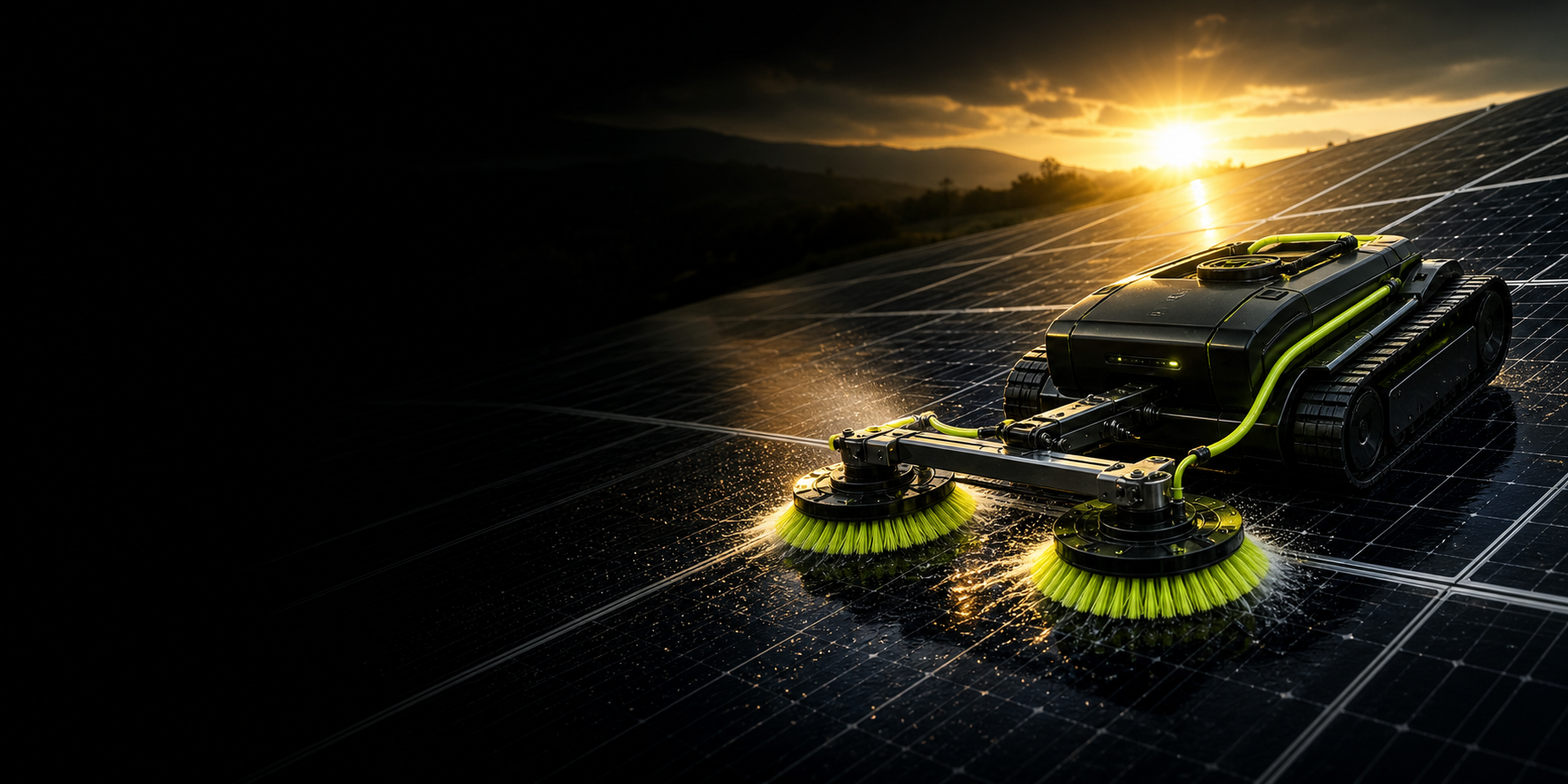 Solarreinigungsroboter reinigt Photovoltaikmodule